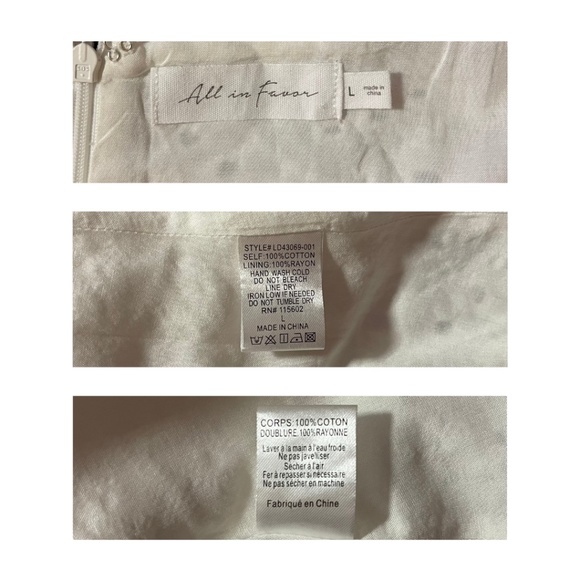 All in Favor Mini Eyelet Dress in White, Size L - Picture 3 of 3